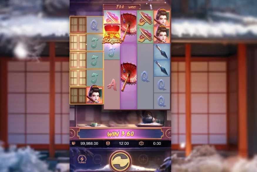 Volatilitas Geisha's Revenge Tangkapan layar aksi bervolatilitas tinggi Geisha's Revenge